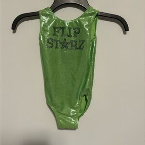 Shimmering Green Kids gymnastics-Dance leotard
